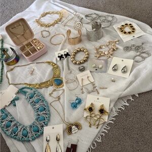 New jewelry lot wearable crafts bulk necklace bracelets gold earrings ring